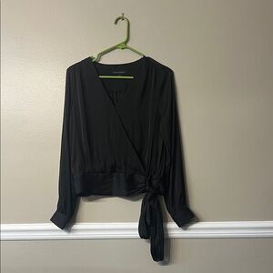 Banana Republic Elegant Black Wrap Blouse